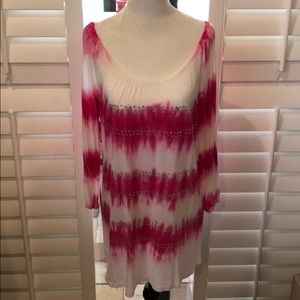 INC TIE DYE COLD SHOULDER TUNIC SIZE WOMAN 0X